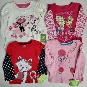 Disney Frozen Toddler Tops 4 Piece Lot NEW